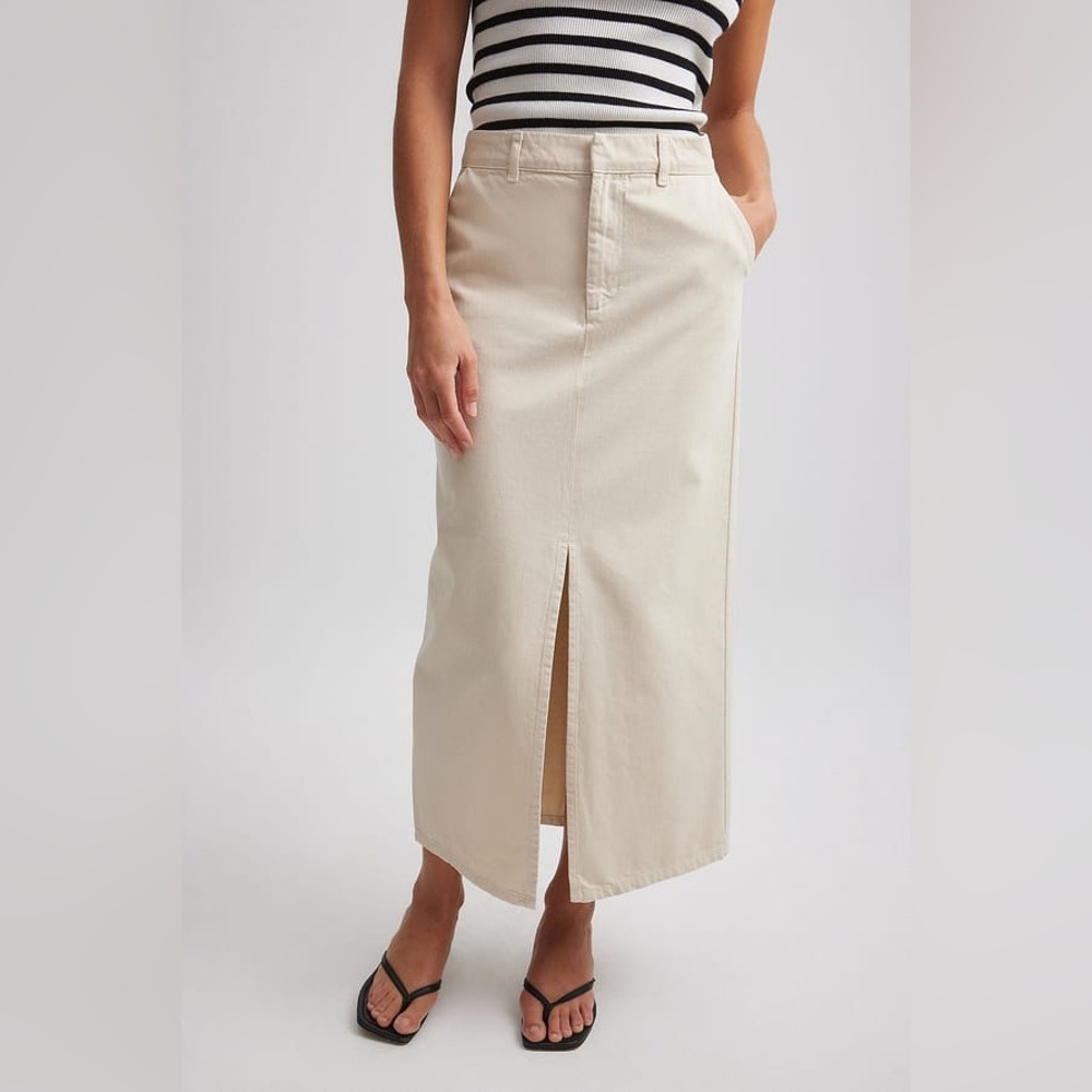 Elodie cotton Front Slit Midi Skirt Size XS